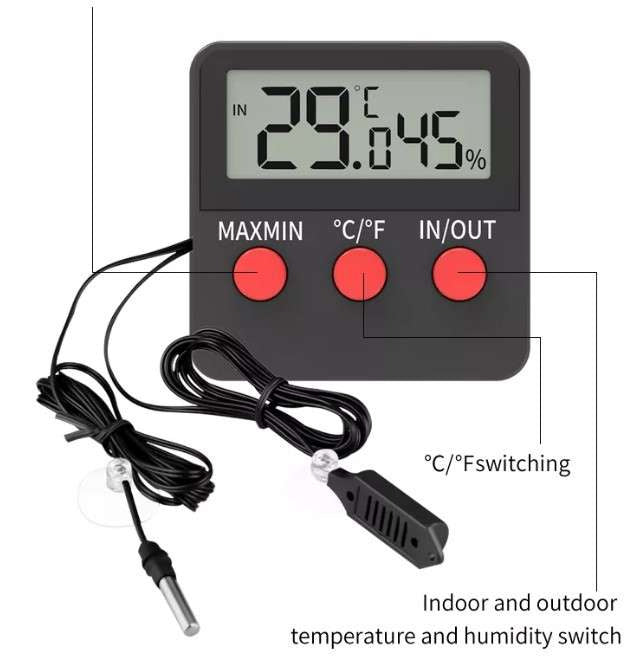 Weather station IN/OUT electronic thermometer & hygrometer with 2 sensors