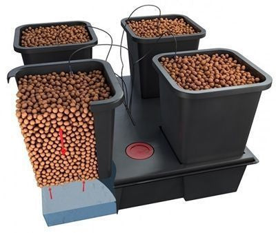 WILMA XL hydroponic system 4 x 18L 90x90xh20cm