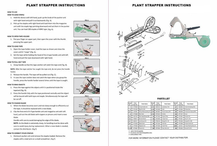 Plant Strapper Starter Pack - including 2pcs of Ribbons & Staples | Plant binding machine