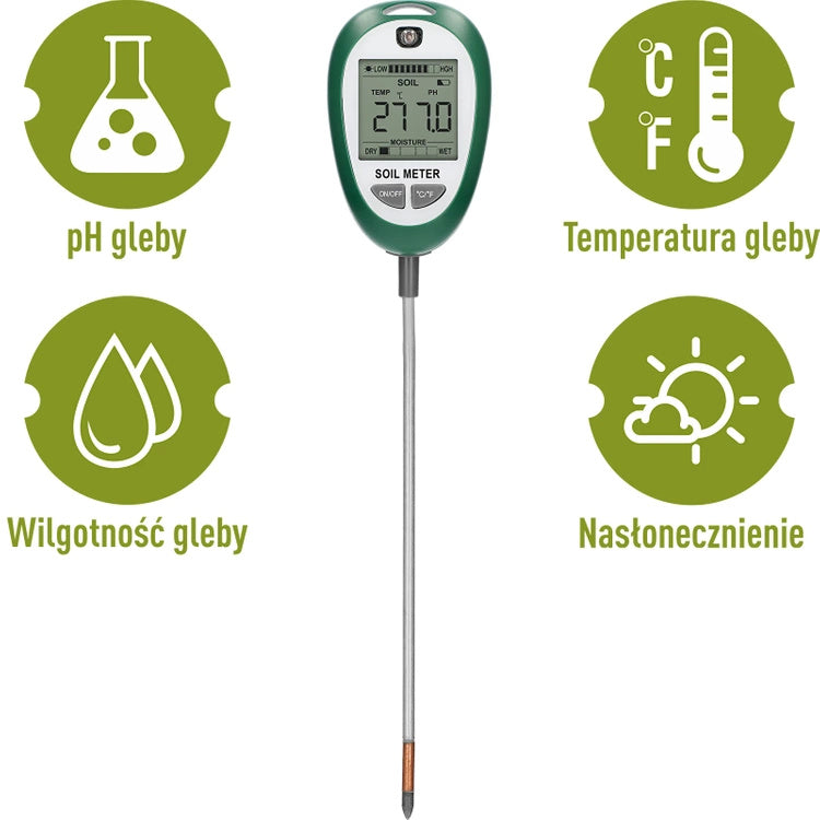 Bioogród - Electronic substrate tester 4 in 1 soil pH meter (H, humidity, temperature and light)
