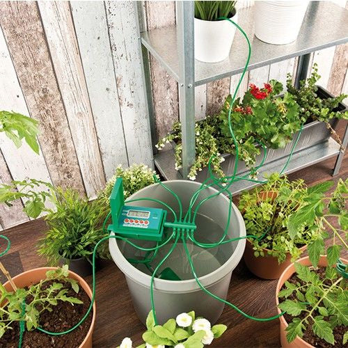 Irrigation system with pump and timer for up to 10 Wassertech plants