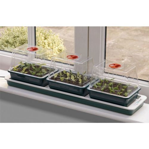 Garland electric propagator with heating TRIPLE TOP - 3 ventilated greenhouses 76x18,5x20,5cm