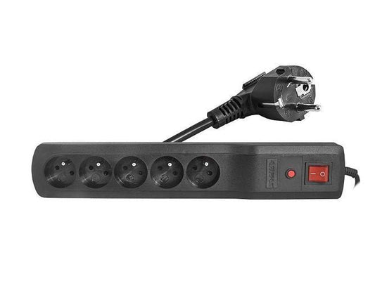 ARC Power strip 5-socket extension cable with 3m switch and fuse