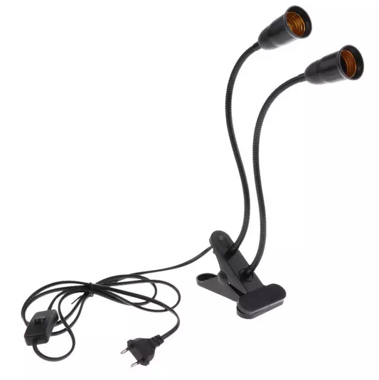 💡 E27 Doppel-Lampenfassung mit Clip, Schalter & 1,3 m Kabel
