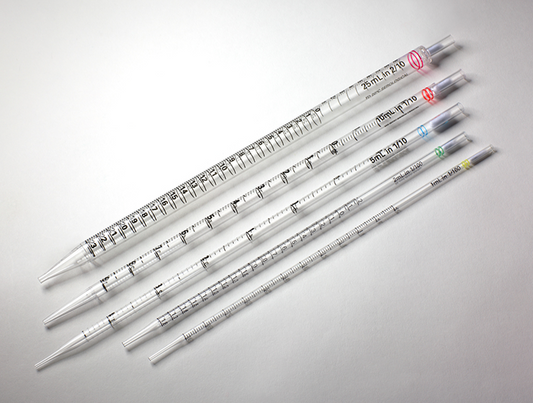 10 ml acrylic pipette graduated / reaches to the bottom of the bottle