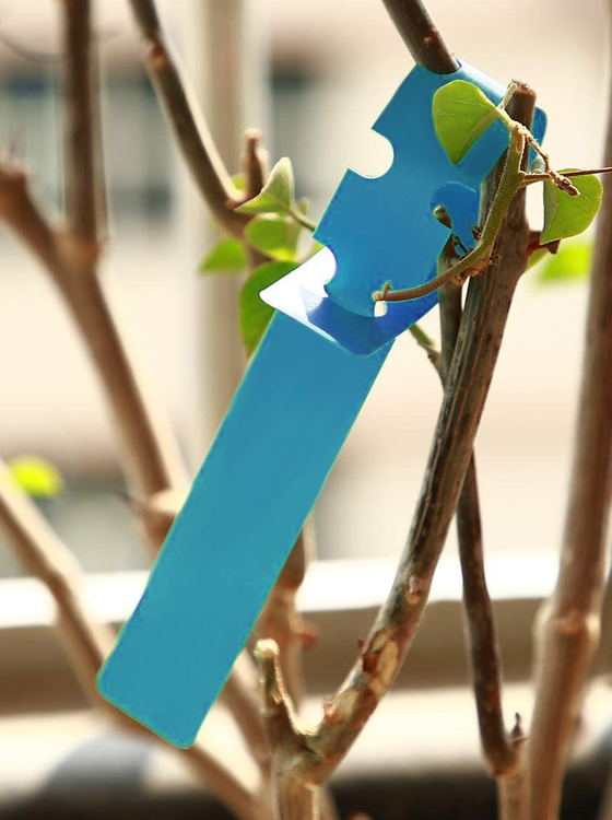 Herbgarden Plant Wrap Tags 2x21cm 100pcs | Blue Plastic Tree Labels