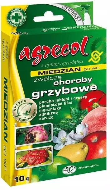 Agrecol miedzian 50 WP 10g. fights fungal diseases