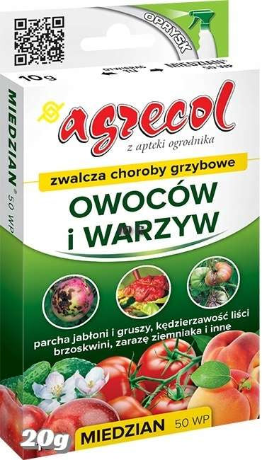 Agrecol miedzian 50 WP 20g. fights fungal diseases