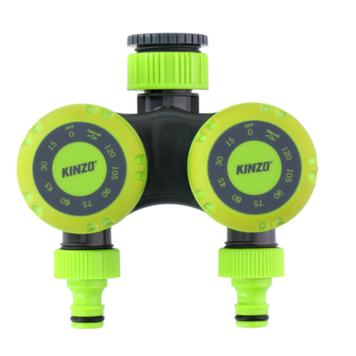 Kinzo Garden Irrigation Double Tap Timer - 5 to 120 minutes watering