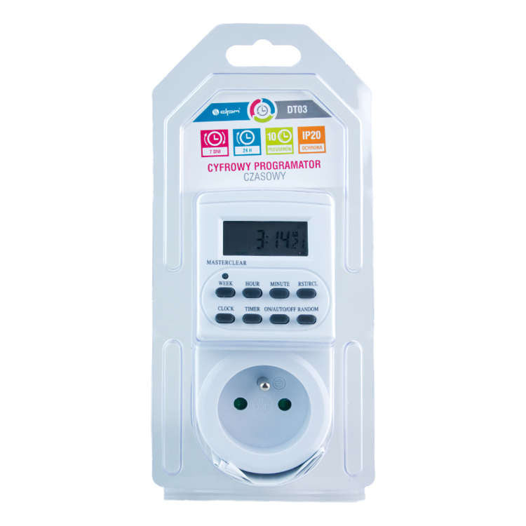 Digital Timer Programmer - socket time switch DTU03 / LXU02
